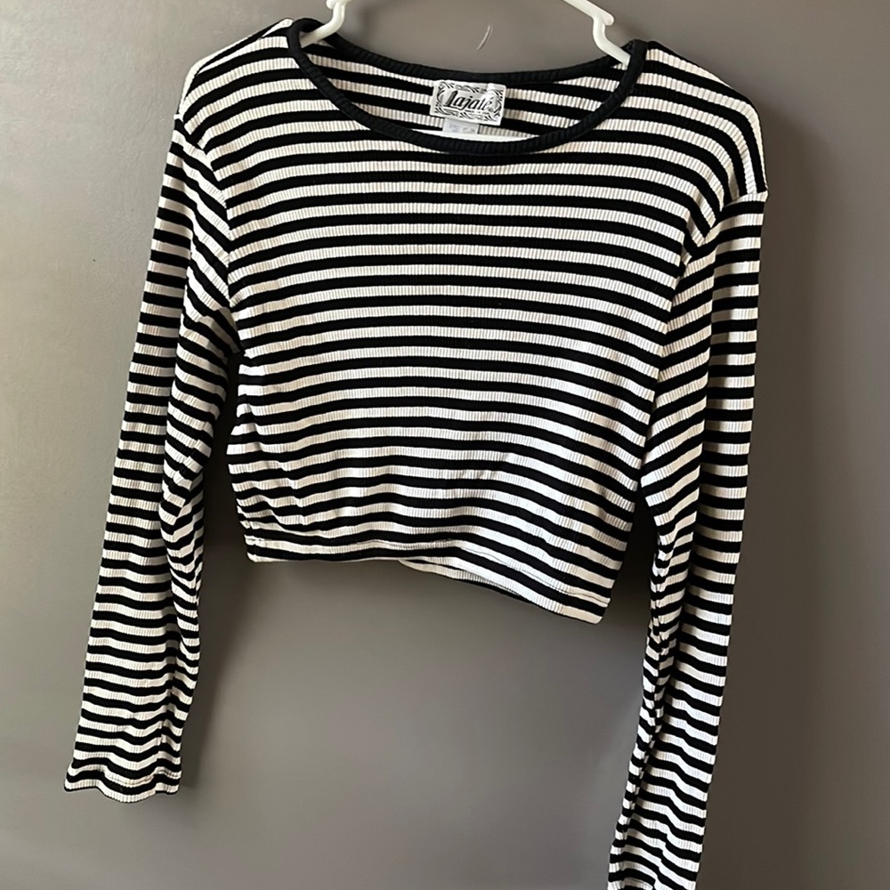 striped long sleeve crop!